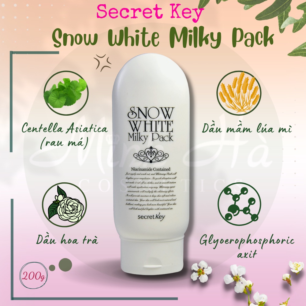 Kem dưỡng trắng toàn thân Secret Key Snow White Milky Pack 200g