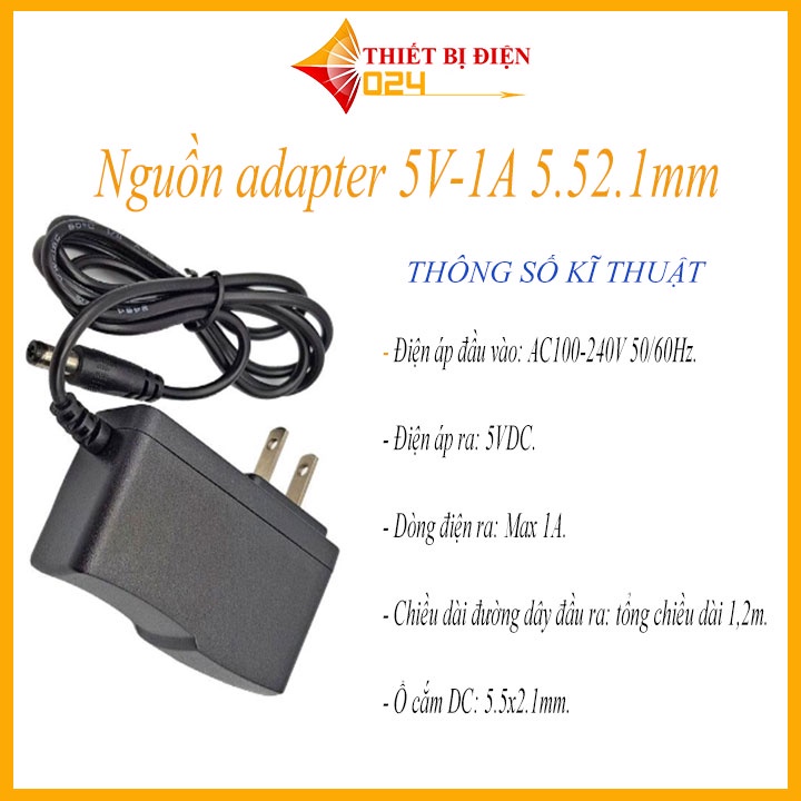 Nguồn adapter 5V-1A 5.52.1mm