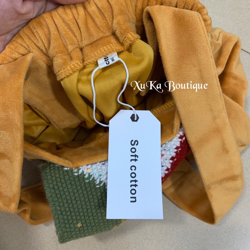 Quần Yếm Soft Cotton Cao Cấp Bé Gái - Nhung Phối Len Siêu Đẹp (ảnh thật)