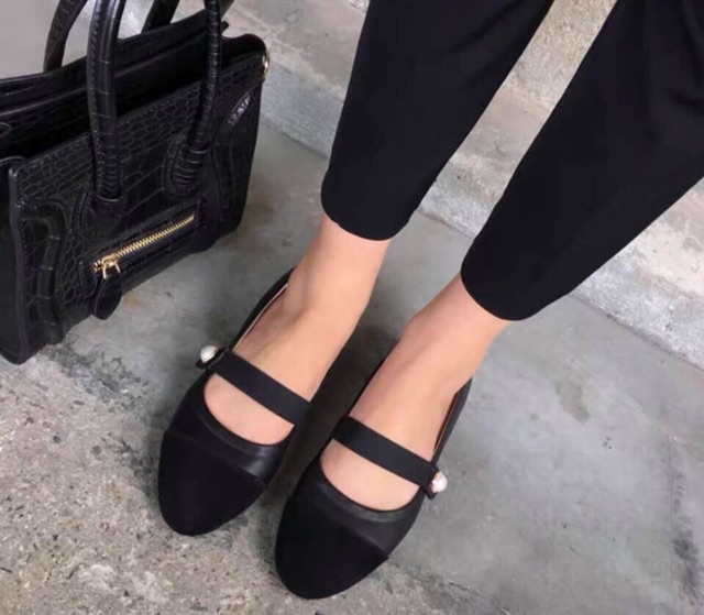 Giày Búp Bê Vintage Pha Mũi Đen - kèm video | BigBuy360 - bigbuy360.vn