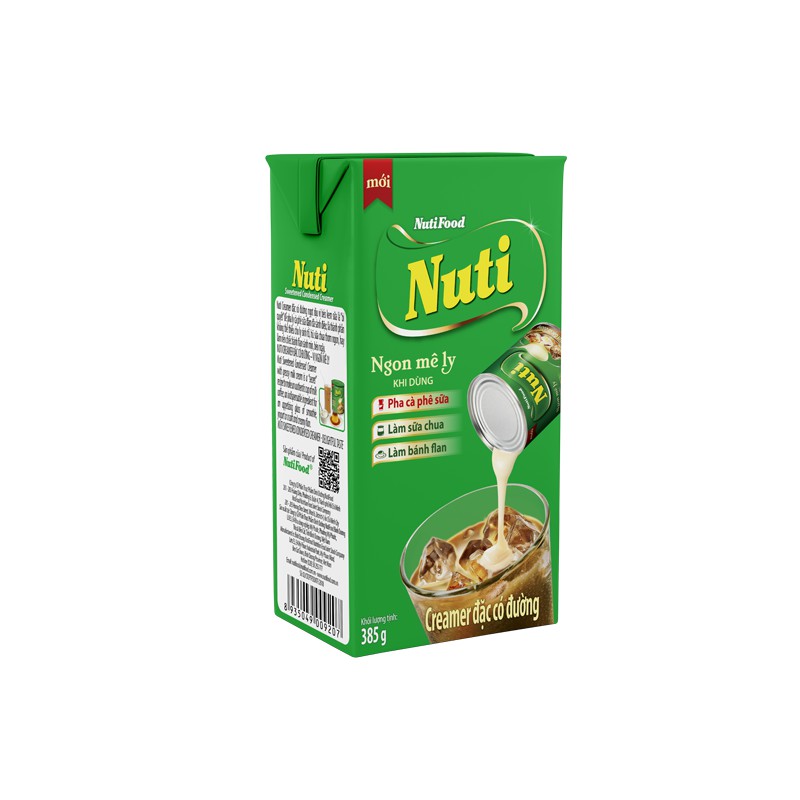 Sữa đặc có đường Nuti hộp giấy 385g