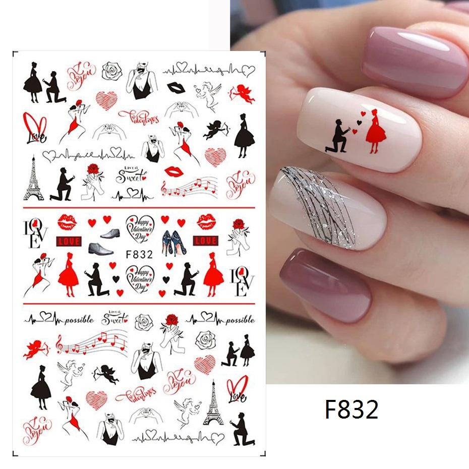 Miếng Dán Trang Trí Móng Tay Hình Hổ Hoạt Hình Dễ Thương