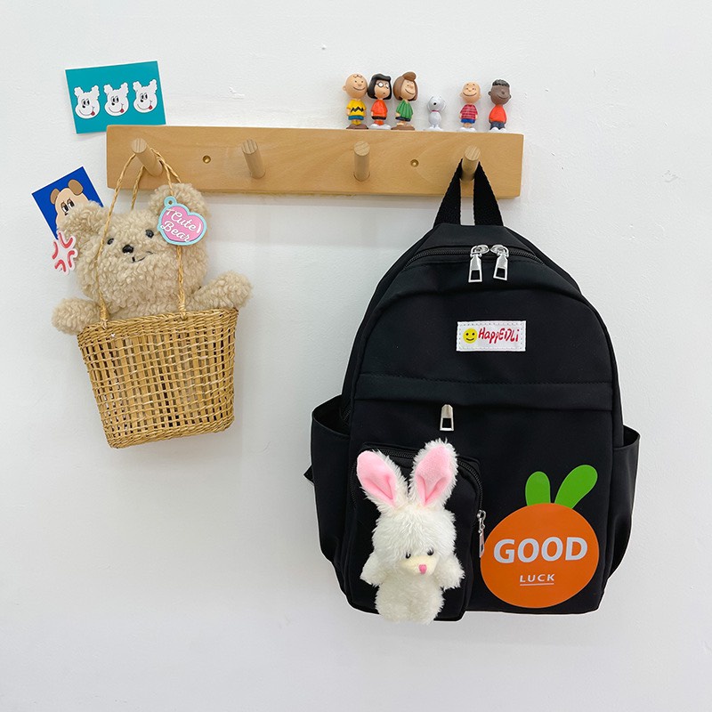 Balo dành cho bé kèm gấu bông hình thỏ siêu cute, cặp sách thời trang Hàn Quốc (6193)