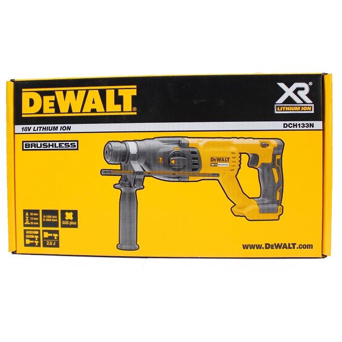 Máy Khoan Bê Tông 3CN 26MM Dùng Pin 18/20V DEWALT DCH133N - Chính Hãng - SKU DCH133 DCH133N-KR