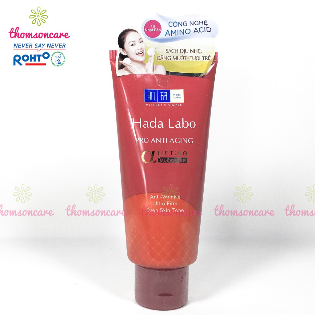 Sữa rửa mặt chống lão hóa da Hada Labo Anti Aging, chứa Collagen - srm Hadalabo tuýp 80g ngừa nám, tàn nhang