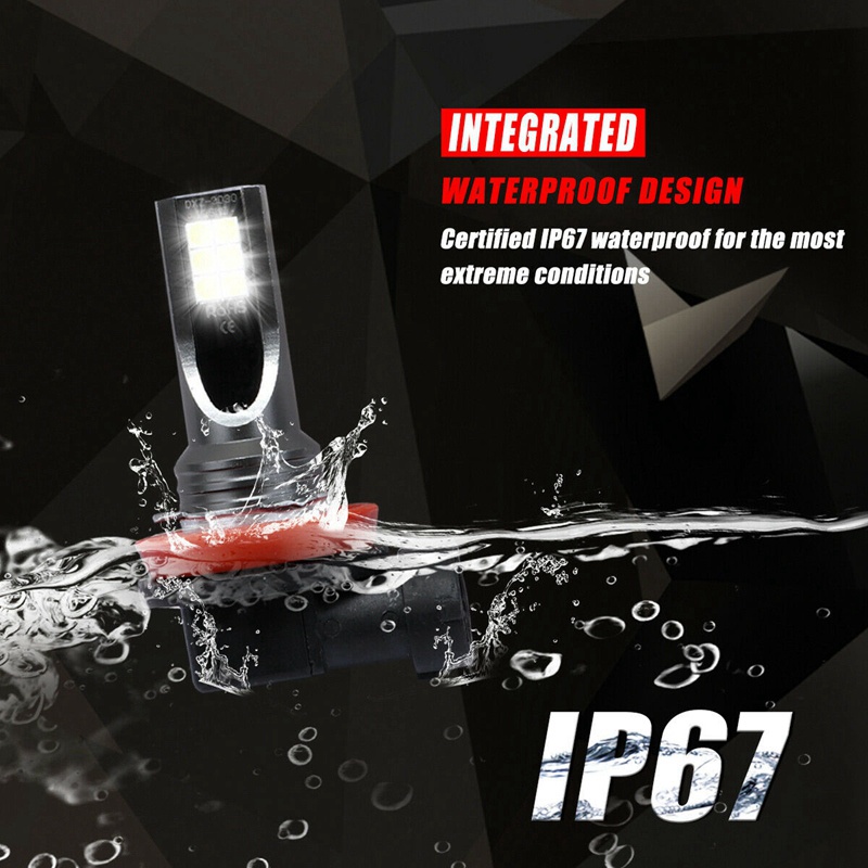 Set 2 Bóng Đèn Pha Sương Mù H11 H8 H9 COB 60W 6000K Ánh Sáng Trắng Dành Cho Ô Tô