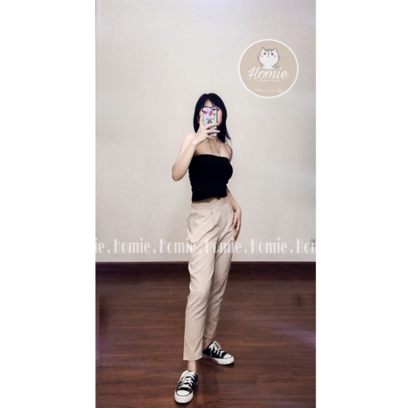 Áo quây ngực cao cấp Homie, áo croptop nữ thun trơn dáng ôm, màu trơn không dây - A8637 | BigBuy360 - bigbuy360.vn