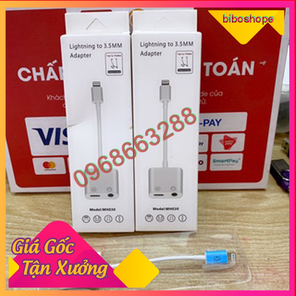 Free Ship Cáp Chuyển Đổi Từ Lightning iPhone Sang 1 Chuôi Sạc Lightning Và 1 Chuôi Tai Nghe 3.5 Free Ship