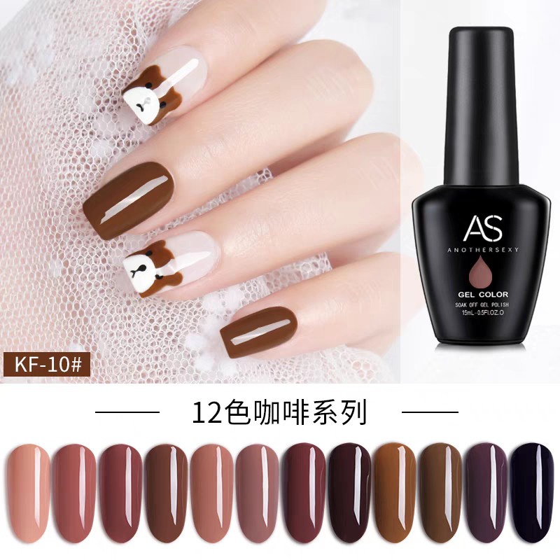 Sơn gel AS màu coffee, sơn gel AS mã KF màu cà phê Thiên Di Nail