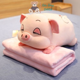 Gấu ôm gấu bông con heo mắt hí buồn ngủ - chất vải nỉ nhung cao cấp