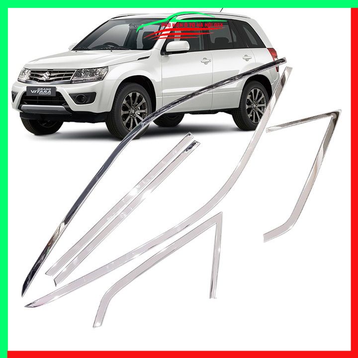 Bộ nẹp viền cong kính Inox Vitara 2016 2017 2018 2019 2020