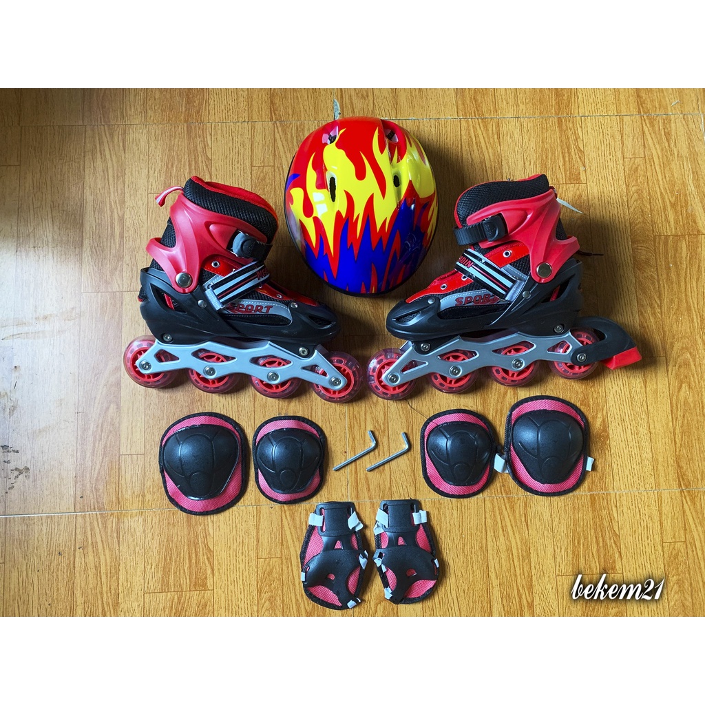 Rẻ Nhất Thị Trường Giày Trượt Patin Phát Sáng Sport Trẻ Em-Batin Người Lớn QF0