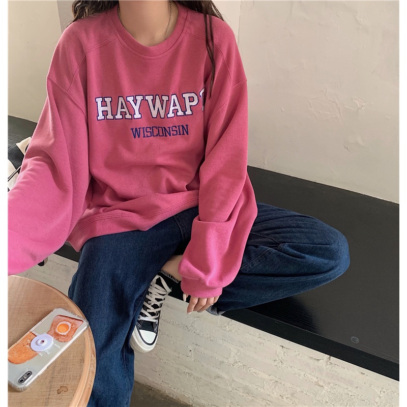 Áo Sweater Cổ Tròn In Chữ Thời Trang Cho Nữ 45898 | BigBuy360 - bigbuy360.vn
