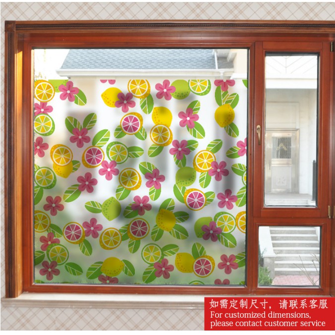 Decal dán kính cao cấp - Hoa Lá Chanh ( 60x58 )