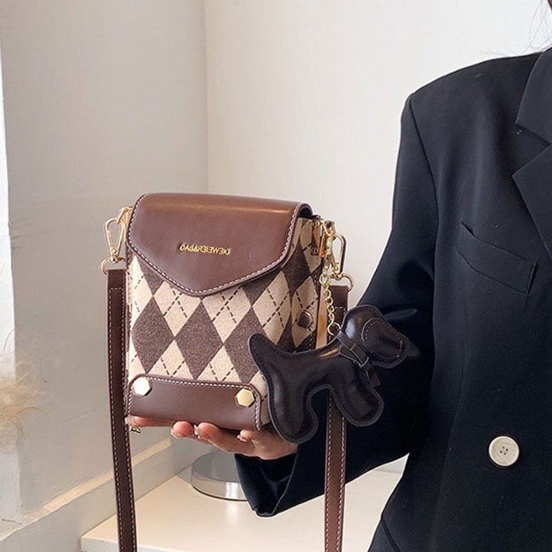 Túi Đeo Vai mini Kiểu Dệt Hình Vuông Thời Trang Mùa Hè Cho Nữ