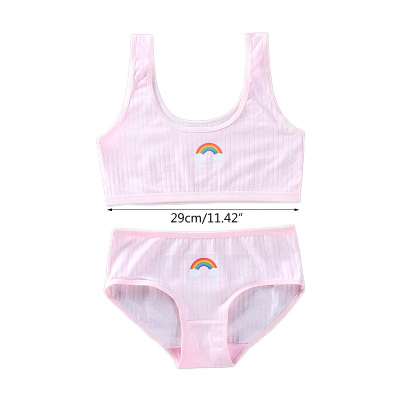 Bộ Đồ Lót 2 Món Bằng Cotton In Họa Tiết Xinh Xắn Thời Trang Cho Nữ