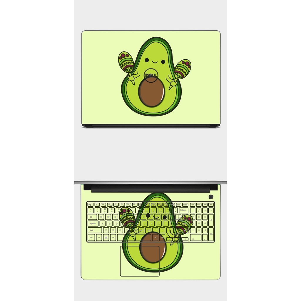 Mẫu skin laptop hình trái bơ cute. Full Các Dòng Như: Dell, Hp, Acer, Asus, Macbook,...in hình theo yêu c