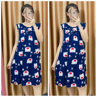 Váy lanh bầu suông mặc nhà chất mát