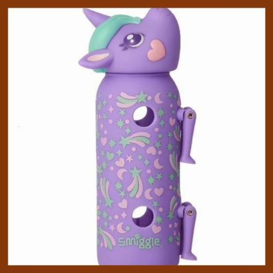 Bình Nước Thời Trang Cho Bé Smiggle Stroll Bottle - Character Lilac - Chính Hãng Úc