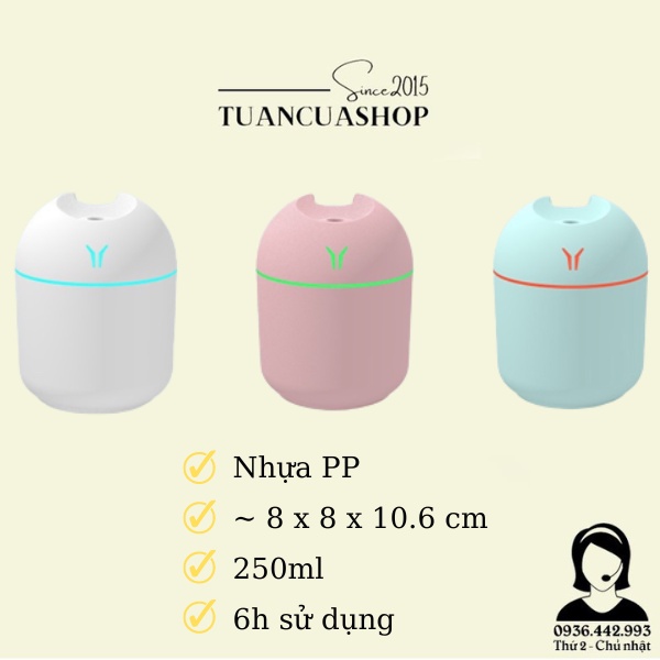 Máy xông tinh dầu - Máy phun sương mini chữ Y dung tích 250ml