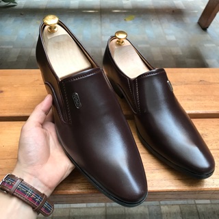 Giày lười nam công sở da mờ màu nâu 003