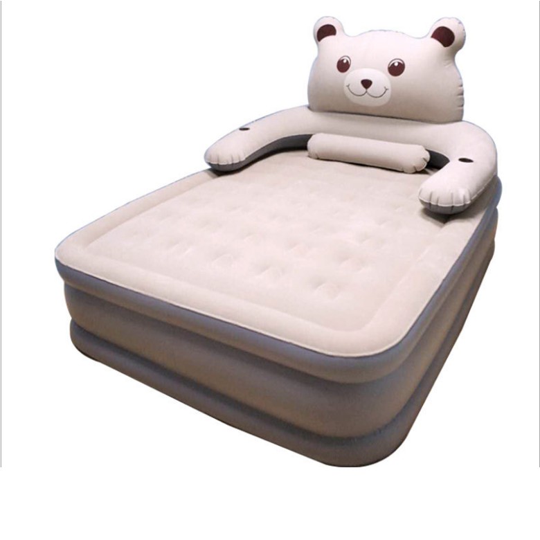 Giường hơi hình thú dày 45cm tặng kèm bơm điện và gối miếng bịt tai và mắt, keo dính | BigBuy360 - bigbuy360.vn