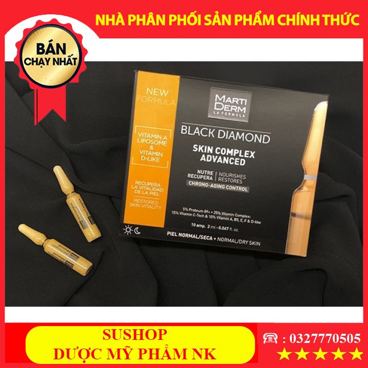 (ỐNG LẺ) MARTIDERM BLACK DIAMOND AMPOULE Tinh Chất Sáng Da Trẻ Hóa Da (ỐNG LẺ)