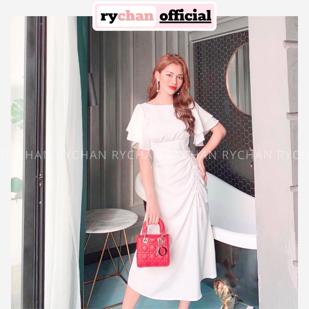 Đầm Xòe Rút Sườn Tay Loe Dáng Dài 2 Màu - DX314