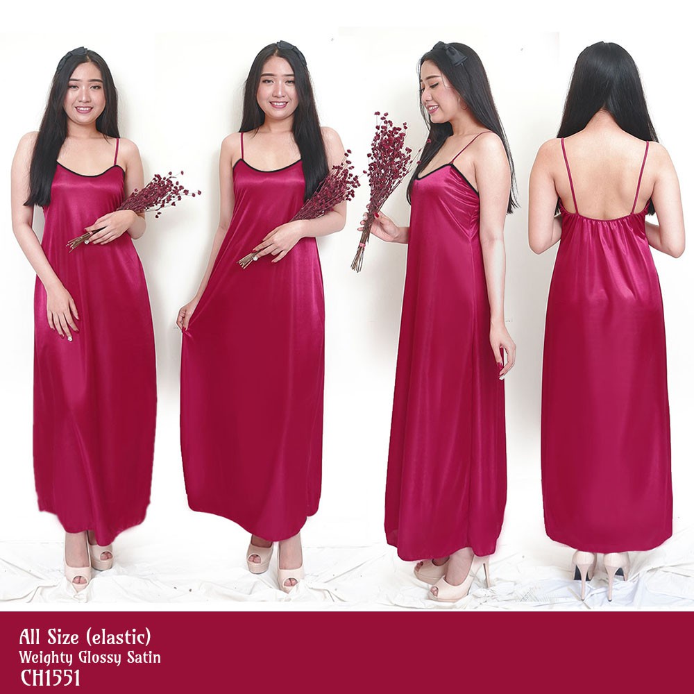 Đầm ngủ vải satin dáng dài nhiều kích cỡ