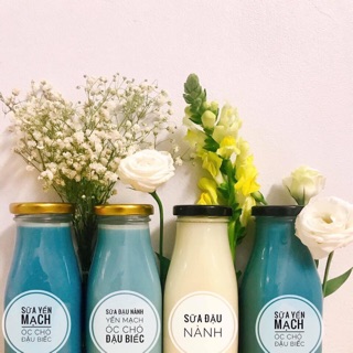 Set 6 chai thủy tinh đựng sữa nắp vặn 300ml