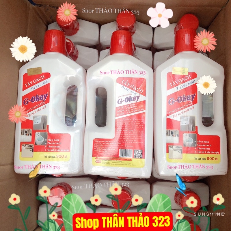 NƯỚC TẨY XI MĂNG, TẨY GẠCH THÔNG MINH G-OKAY 900ml