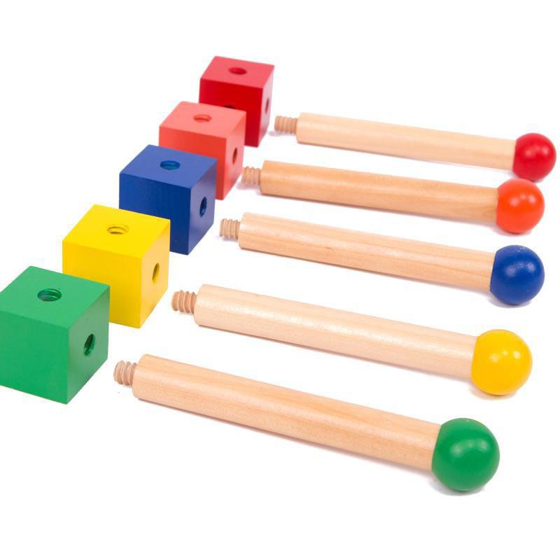 Bộ  trò chơi ném vòng 5 cọc Montessori - Giáo cụ Monessori