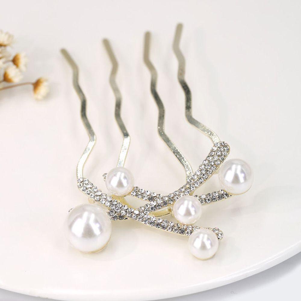 Lược Chải Tóc Bằng Kim Loại Màu Ngà Thanh Lịch|Trâm Cài Tóc Phong Cách Hàn Quốc Đáng Yêu