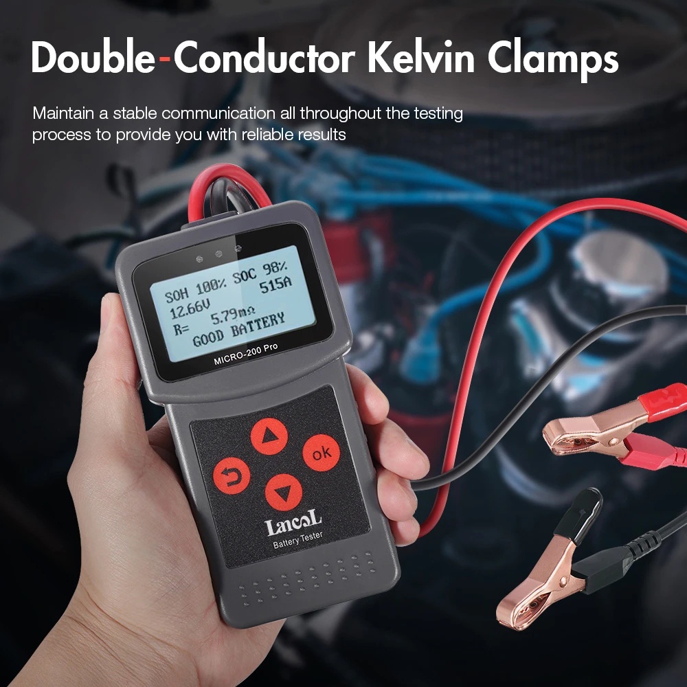 Máy Phân Tích Ắc Quy Axit Chì Lancol Micro200 Pro 12V 40-2000CCA Cho Xe Hơi
