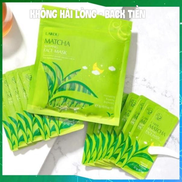 SET 15 gói Mặt Nạ Ngủ Bùn Non Matcha LaiKou Giảm Thâm Cấp Ẩm Làm Trắng Da Hàng Chuẩn KING DC