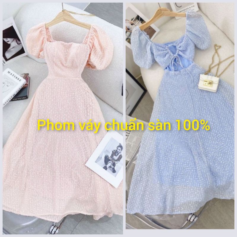 ĐẦM MAXI TAY BỒNG KHOÉT LƯNG CHẤT ĐẸP 2 MÀU