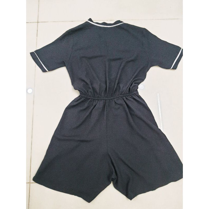 [Thanh lí] Jumpsuit đen trơn viền trắng