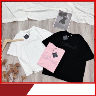 [ xả kho,bán lỗ] Áo Phông Nữ, Áo Thun Nữ Chữ Thêu Chất Thun Cotton Hàng Qc Siêu Mát