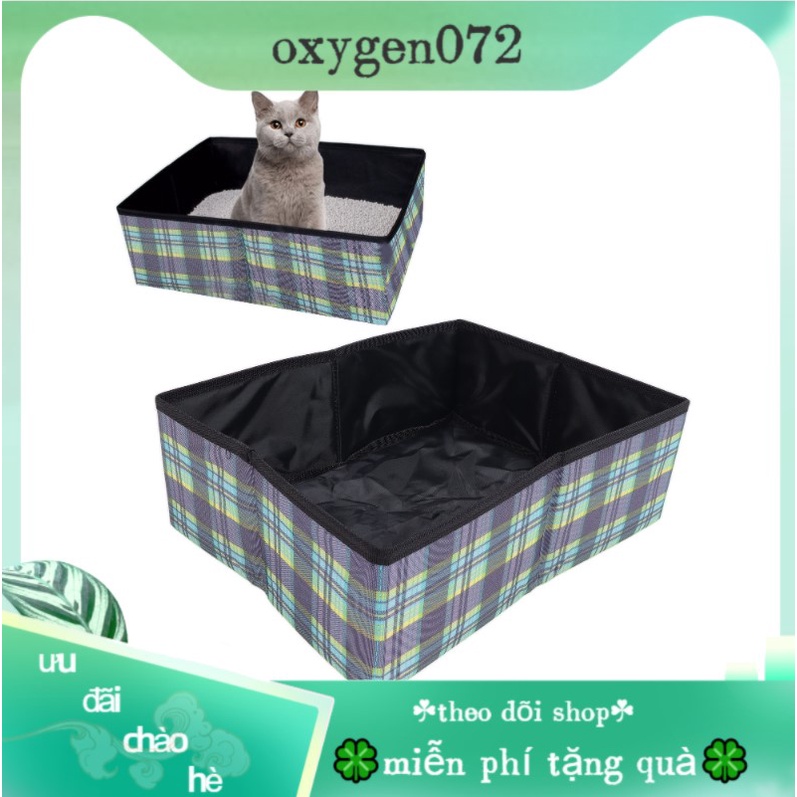 Oxygen072 hộp cát vệ sinh cho mèo Hộp cho mèo du lịch Có thể gập lại tái sử dụng di động nhẹ để đi về nhà