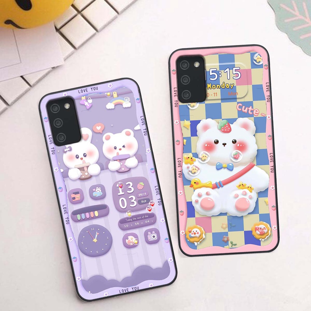 Ốp lưng Samsung A02s / A03s in hình gấu cute,bò sữa 3D cute dễ thương bảo vệ điện thoại.