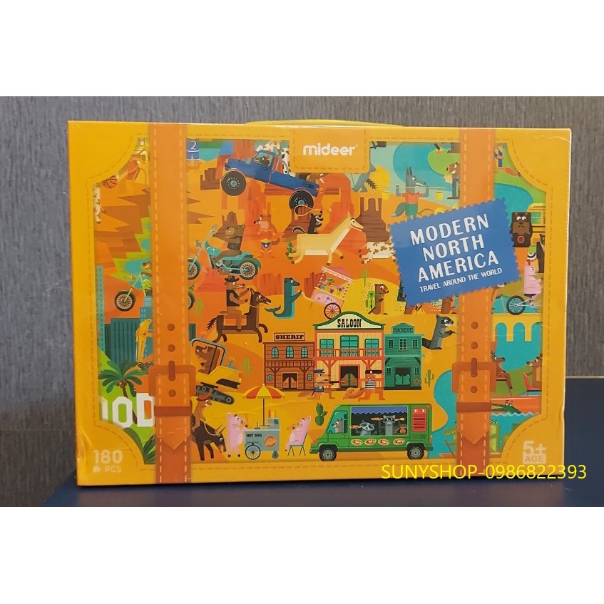 XẾP HÌNH CHO BÉ TRAVEL AROUND THE WORLD-MIDEER-CHÍNH HÃNG