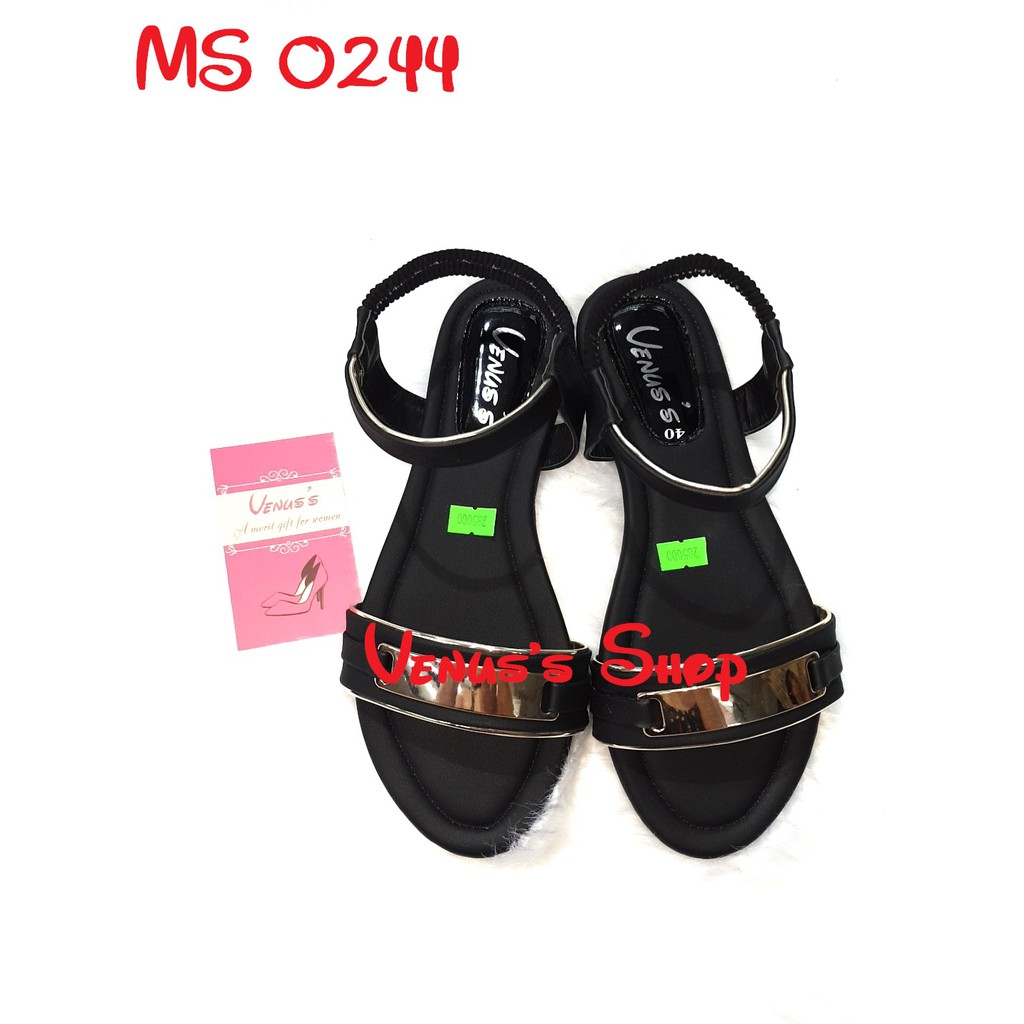 GIÀY SANDAL DÂY BỆT KHÓA VÀNG HẬU THUN - GIÀY BIGSIZE - MS 0244