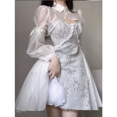 Set Đầm Thêu Họa Tiết Phong Cách vintage Cao Cấp Cho Mẹ Và Bé