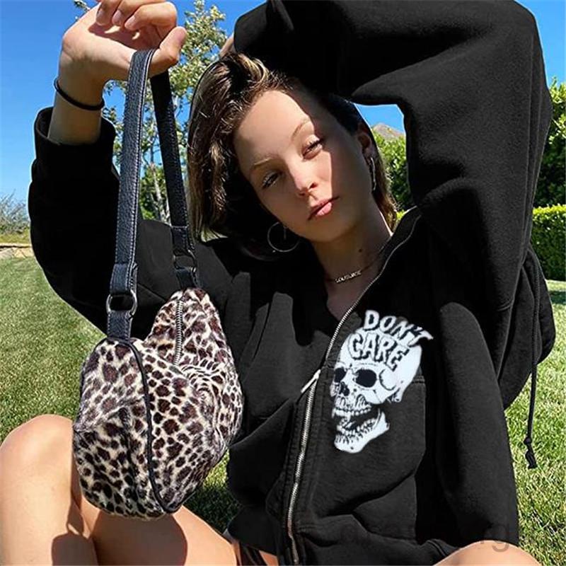 Áo Hoodie Dáng Rộng In Hình Đầu Lâu / Bộ Xương Độc Đáo