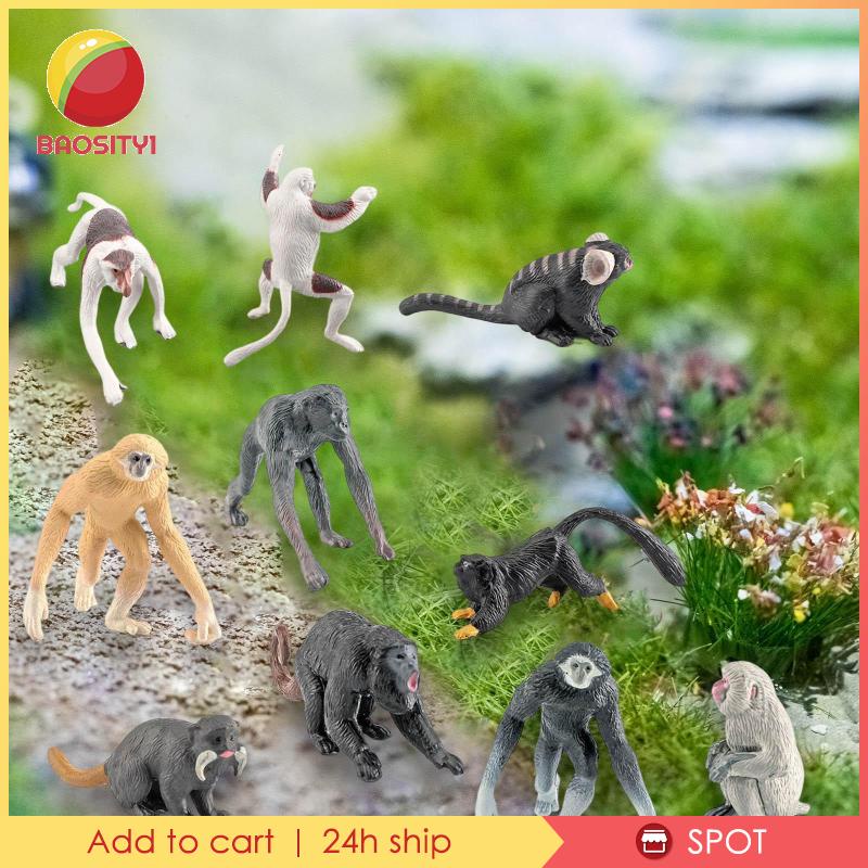 Set 10 Mô Hình Khỉ Nhựa Đồ Chơi Cho Bé