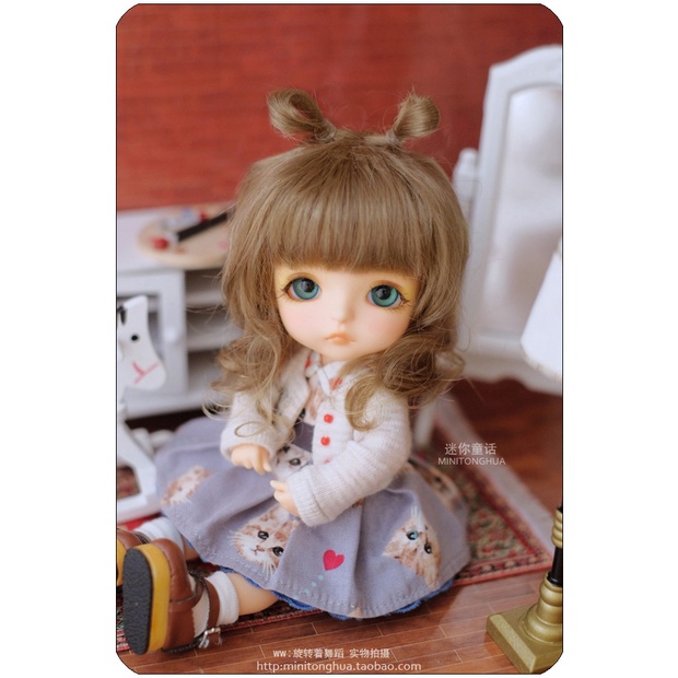 Bộ Tóc Giả Búp Bê bjd 5-11inch 1 / 8 1 / 6 1 / 4 1 / 3 mini bjd ob11 mohair jd544 blythe dw014