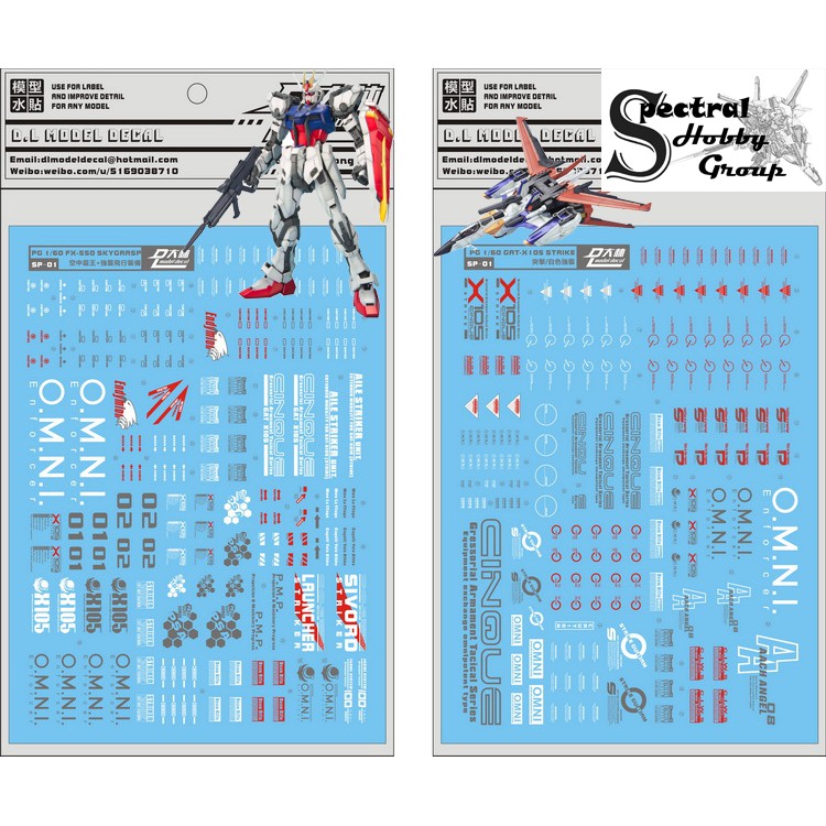 Decal nước dán mô hình PG MG MB RG HG Aile Strike | Rouge | Strike Freedom | gundam Seed các loại - Water sticker