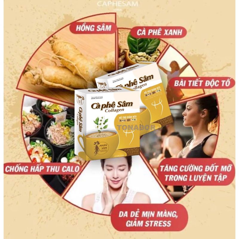 Cà phê Sâm Collagen giảm cân hiệu quả - Dáng gọn eo thon