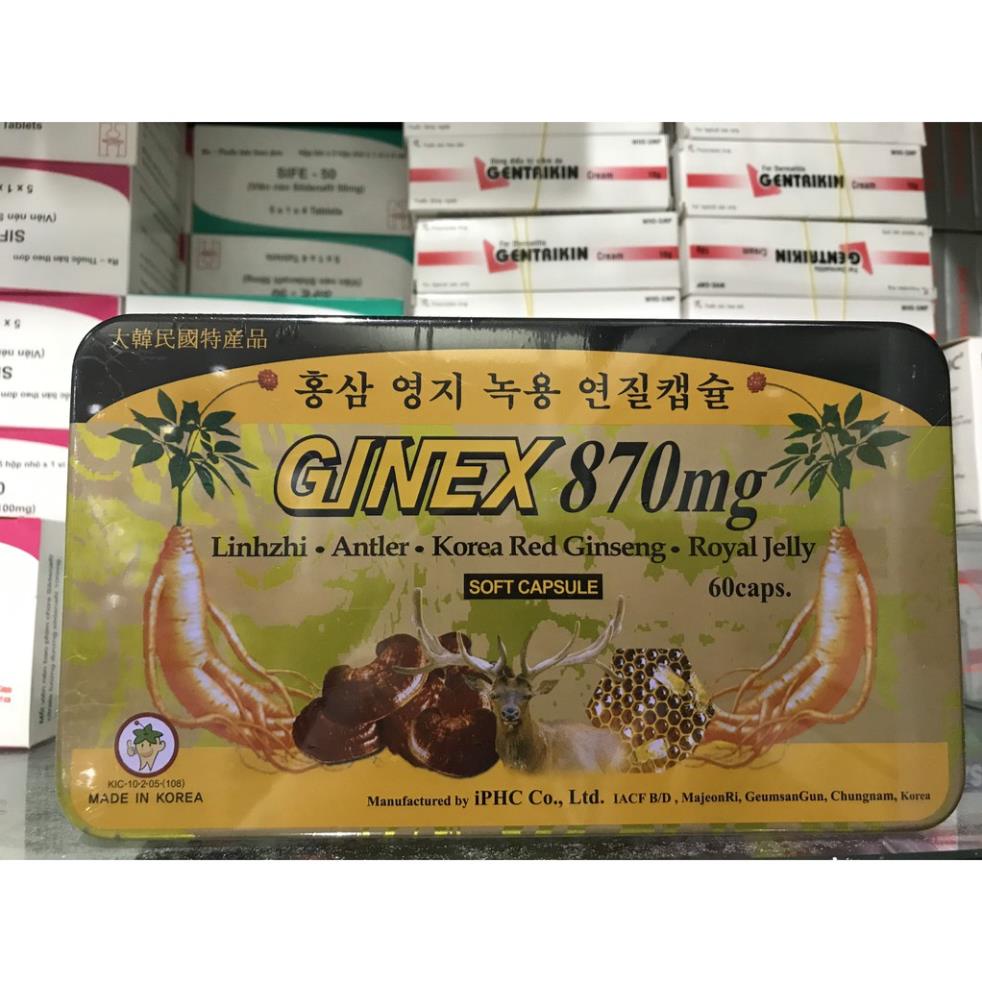Sâm Ginex mẫu mới nhập khẩu chính hãng Hàn Quốc ( Hộp 60 viên)