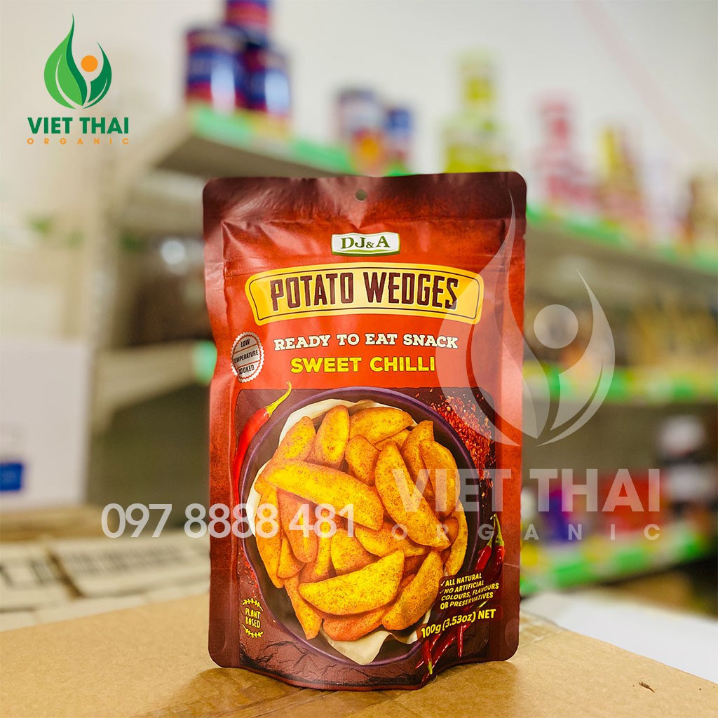 Khoai Tây Sấy Giòn Úc DJ&A 100G - (Vị Ớt Ngọt - Tỏi Ớt - Truyền thống) Thơm Ngon Giòn Rụm